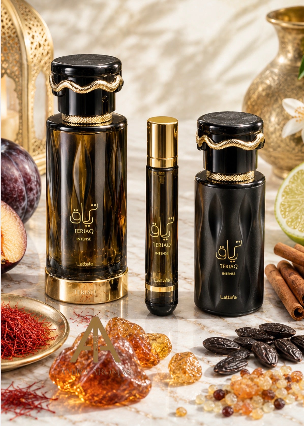Lattafa Gift Set – Teriaq Intense 100Ml – 12ml – Shower Gel
