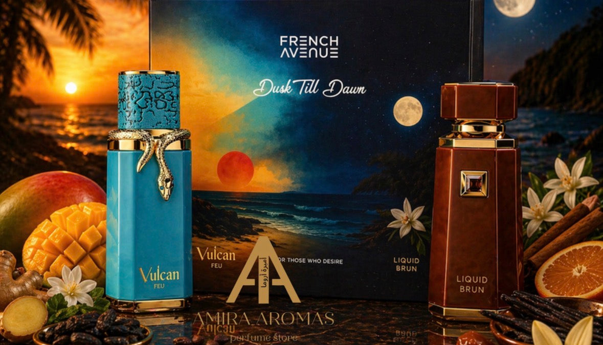 DUSK TILL DAWN GIFT SET – LIQUID BRUN & VULCAN FEU | French Avenue Eau de Parfum 2x100mL