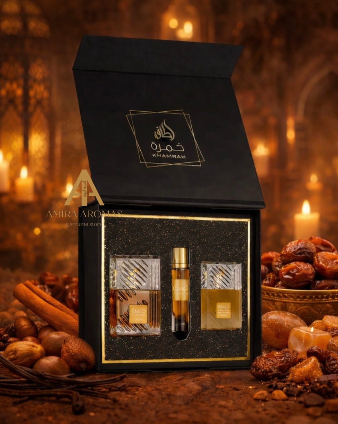 Lattafa Gift Set – Khamrah 100Ml – 12ml – Hairmist