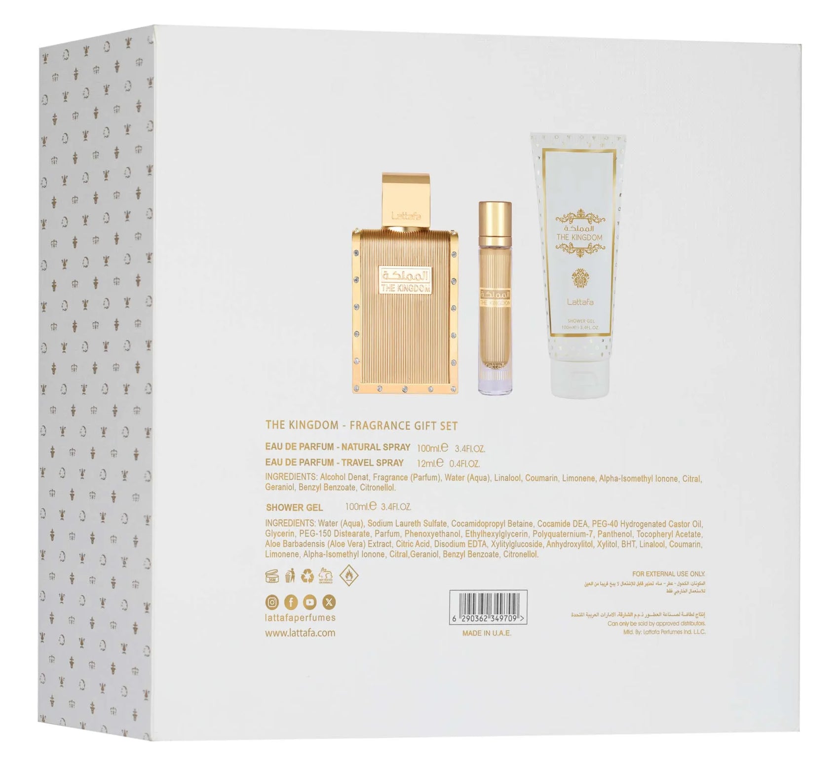 Lattafa Gift Set – The Kingdom Man 100Ml – 12ml – Shower Gel